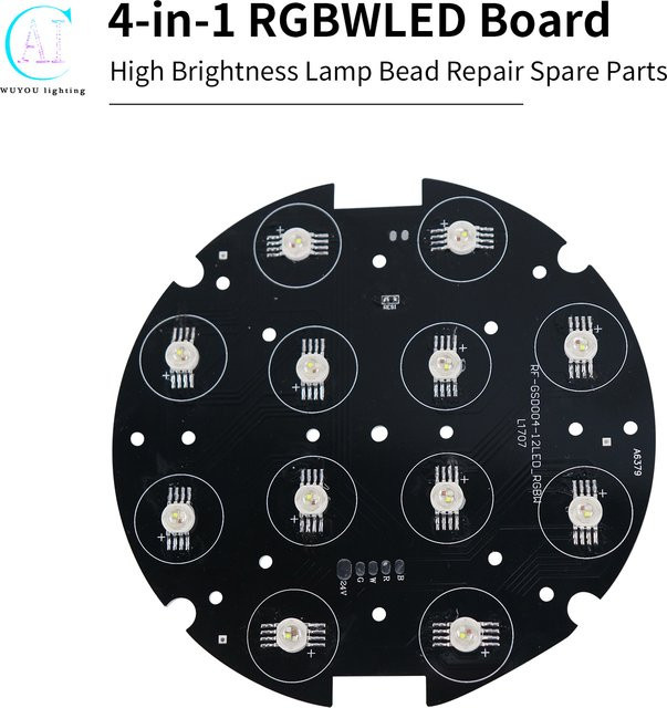 LED-Platine für RGBW Moving Head Bühnenbeleuchtung 12x12W in Schwarz - Bild 1