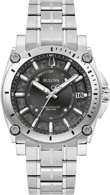 Bulova Herrenuhr, Quarz, Edelstahl, 40 mm, Grau, 10 ATM - Bild 1