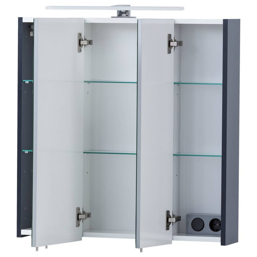 SCHILDMEYER Spiegelschrank Kent mit LED-Beleuchtung in Dunkelblau, B/H/T: 70 x 74,8 x 16 cm - Bild 4