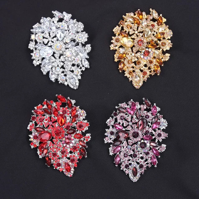 shmik Brosche Herzform, Strass, Damen - Bild 1