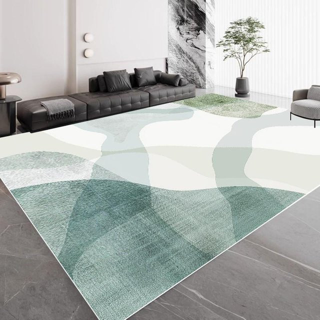Wucifang Jewelry Wohnzimmer Teppich in Grün mit geometrischem Design, weich und rutschfest, B/T: 60 x 90 cm - Bild 1