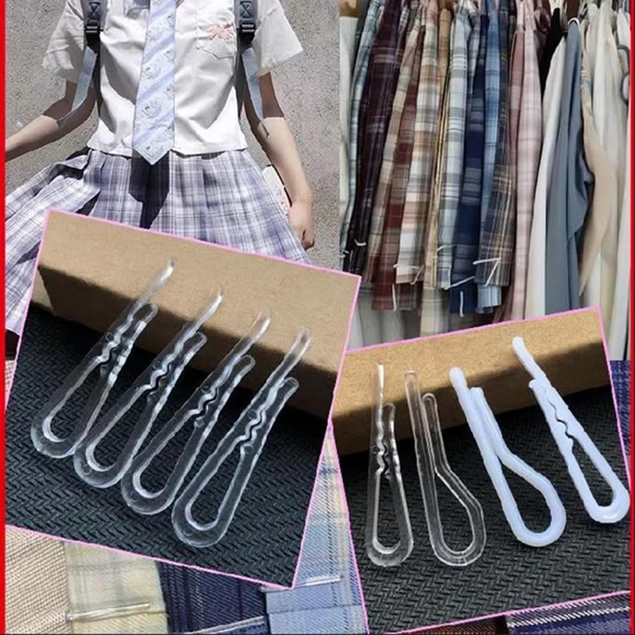 100 Stück Kunststoff Clips mit Zähnen für Kleidungsstückverpackung in Schwarz, Größen: 49,5 mm, 38 mm und 30 mm - Bild 2
