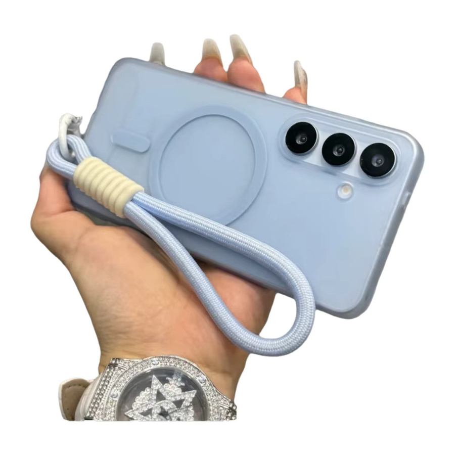 NUCWIN MagSafe Handyhülle aus matter Hartschale mit Lanyard für Samsung Galaxy S26 S25 S24 S23 S22 Ultra Plus FE A56 A55 A35 A16 in Gold und Blau - Bild 2
