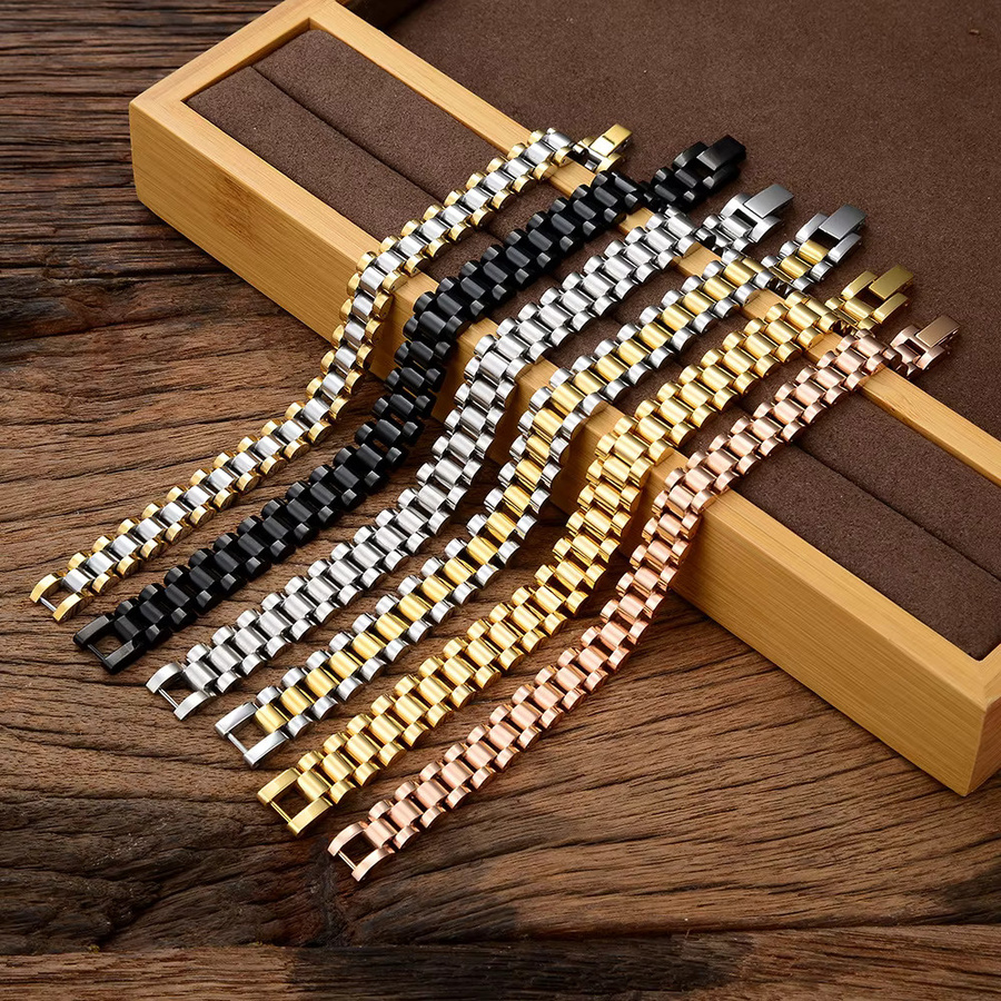 Armband 18K Vergoldetes Edelstahl, Gold, Herren - Bild 2