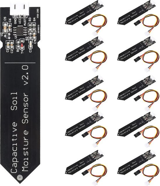 AOKIN Kapazitiver Bodenfeuchtigkeitssensor in Schwarz für Arduino und Gartenbewässerung - Bild 1
