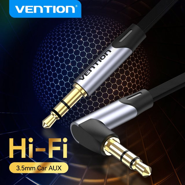 Vention Aux-Kabel 3,5 mm Klinke auf Klinke Audio-Stecker zu Buchse für Kopfhörer und Lautsprecher - Bild 1