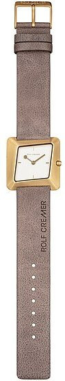 Rolf Cremer Damenuhr, Quarz, Edelstahl, Leder, Weiß, Gold, Rechteckig - Bild 1