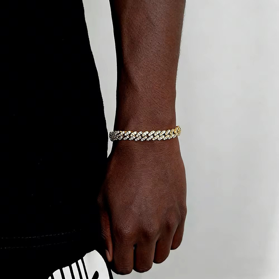 ESKEEM Armband, Cuban Link, Zirkonia, Gold, Damen und Herren - Bild 3