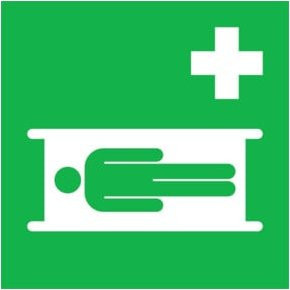 SafetyMarking Hinweisschild Folie Krankentrage langnachleuchtend B: 15 cm, H: 15 cm - Bild 1