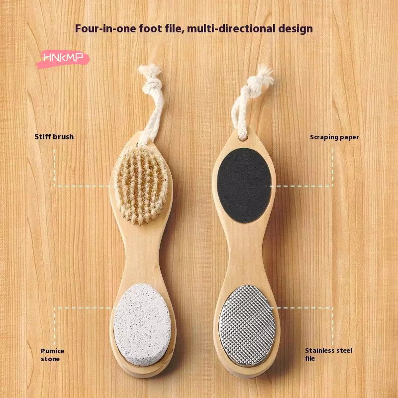 HNKMP 4-in-1 Fußfeile Set, Hornhautentferner mit Bimsstein und Pinsel, Unisex - Bild 2