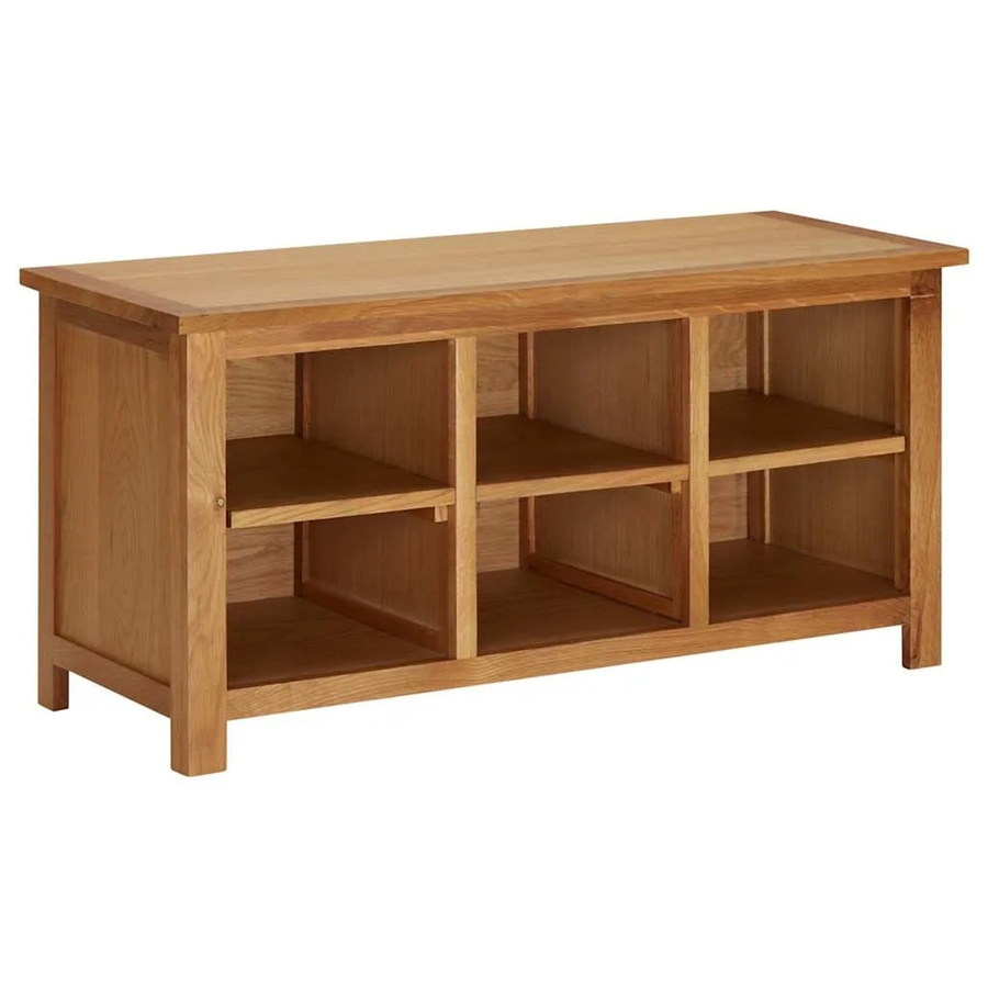 vidaXL Schuhregal aus Eichenholz und MDF in Braun, B/T/H: 90 x 37 x 45 cm - Bild 2