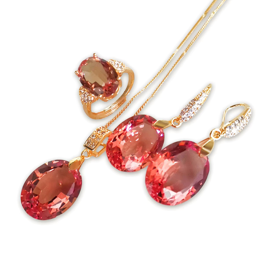 BOCARMAN Schmuckset Damen, Zultanit, Messing, Gold - Bild 3