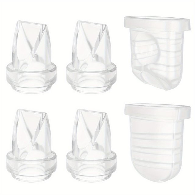 6er Set Anti-Kolik Entenschnabelventile und Silikonmembranen aus transparentem Silikon kompatibel mit Eufy S1 Pro, S1, E10 sowie NCVI, Zooawa und Nuliie S32 Milchpumpen Zubehör - Bild 1