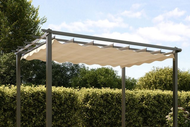 OUTFLEXX Antalya Ersatzdach für Pergola, creme, Polyester mit PA-Beschichtung und UV30+, passend für Pergola 4 x 4 m - Bild 1