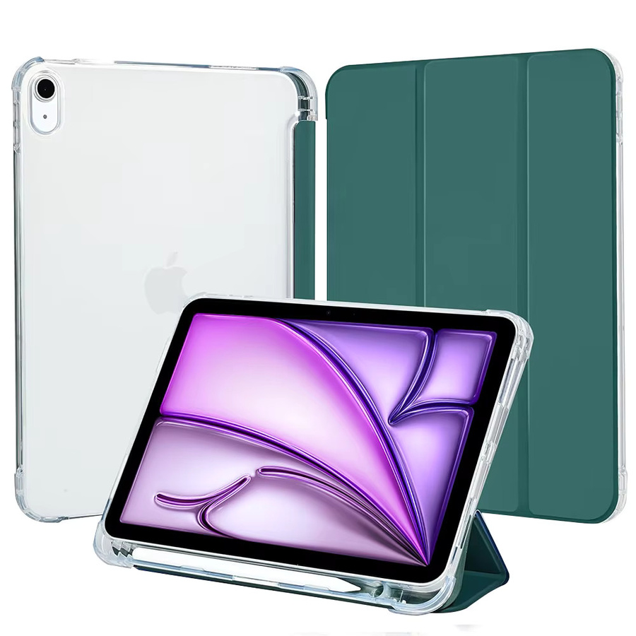 DZSWYCASE Schutzhülle für iPad Air 11 Zoll M4/M3/M2 und iPad Air 5/4 10,9 Zoll mit Stifthalter, Transparent mit blauer TPU-Rückseite - Bild 6