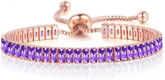 Tennisarmband Damen, Kupfer, Roségold, Zirkonia, Kristall - Bild 1