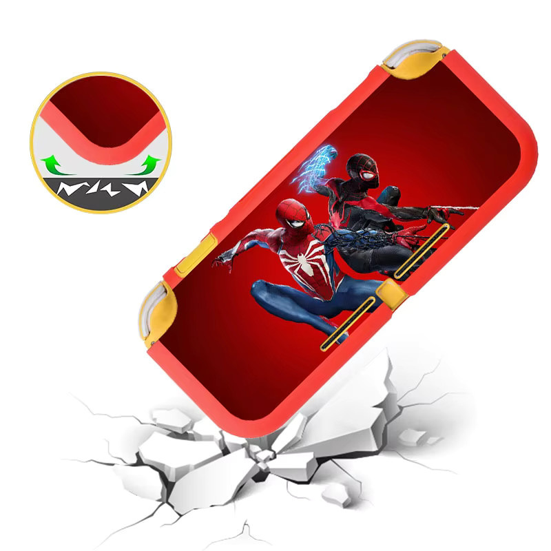 Schutzhülle im Spider-Theme für deine Nintendo Switch Lite aus weichem TPU-Silikon in Rot - Bild 2