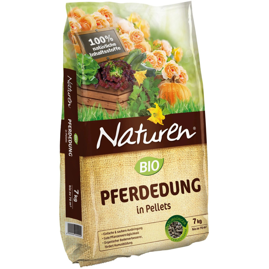 Naturen Bio Pferdedung Pellets für Zier- und Nutzpflanzen, Beete, Hochbeete und Rasen, 7 kg - Bild 2