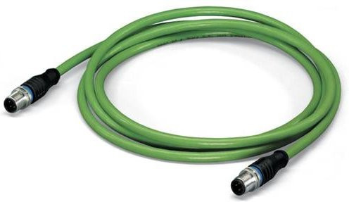 WAGO 756-1203/060-100 Sensor-Aktor-Datensteckverbinder konfektioniert M12 Stecker gerade 4-polig grün 10,00 m - Bild 1