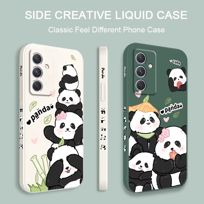 Panda Haus Handyhülle für Samsung Galaxy A-Serie (A17 A56 A36 A26 A16 A06 A54 A34 A24 A14 A55 A35 A25 A15 A05 A05S A04S A04E) 4G 5G in Purple und Multicolour - Bild 1