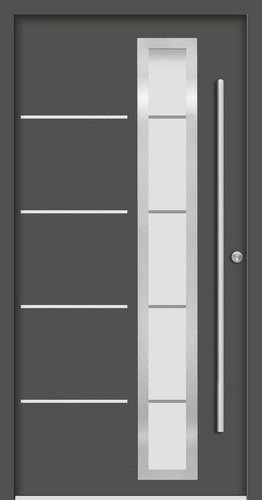 Splendoor Haustür SPLIT Prime aus Aluminium in Anthrazit mit Glaseinsatz, B/T/H: 110 x 7 x 210 cm - Bild 1
