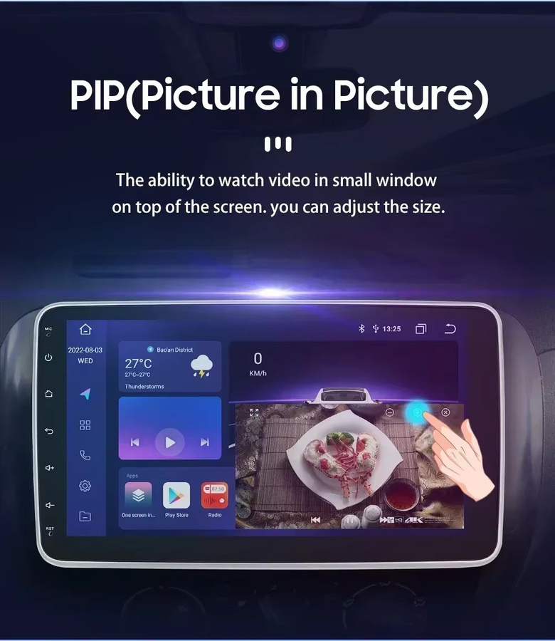 OSSURET Android 12 Autoradio mit 360 Grad drehbarem Bildschirm, CarPlay, GPS und USB, Schwarz, 1DIN - Bild 4