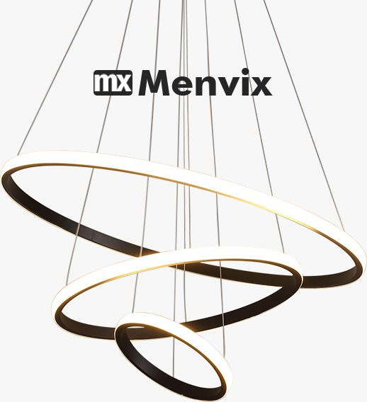 Menvix Moderne LED Anhänger Lampe in Weiß mit Ring-Design für Wohnzimmer, Esszimmer und Küche - Bild 1