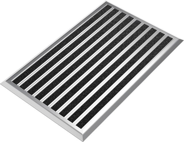 Björn&Schiller Fußmatte für den Außenbereich mit silbernem Aluminium-Rand, wetterfest und rutschfest, B/T: 80 x 50 cm - Bild 1
