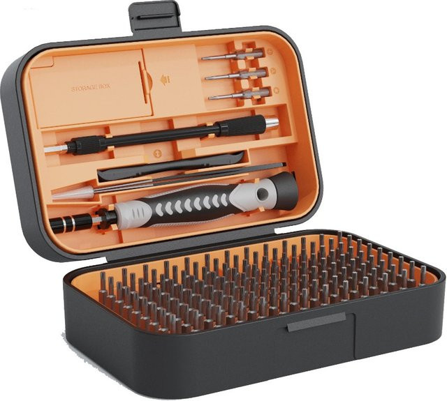 Wozobuy Elektrisches Schraubendreher Set mit Bit-Kit in Schwarz für Reparaturen an Telefon und PC - Bild 1