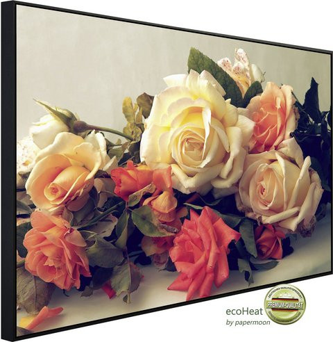 papermoon EcoHeat Infrarotheizung Vintage Rosen in Bunt mit Matt-Effekt, App-Steuerung und Überhitzungsschutz - Bild 1