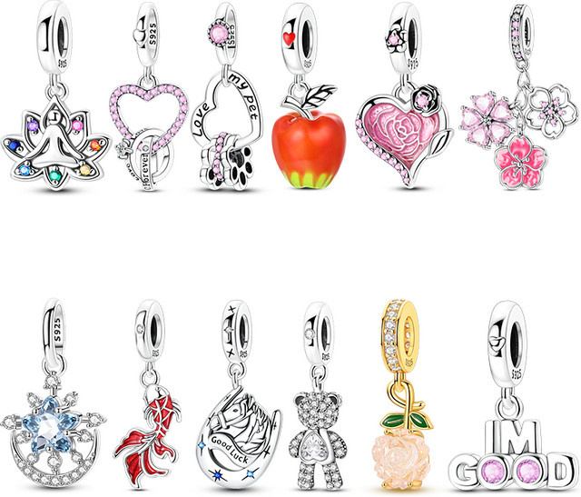 Anhänger Apfel-Rosen-Perlen, 925 Silber, Damen - Bild 1