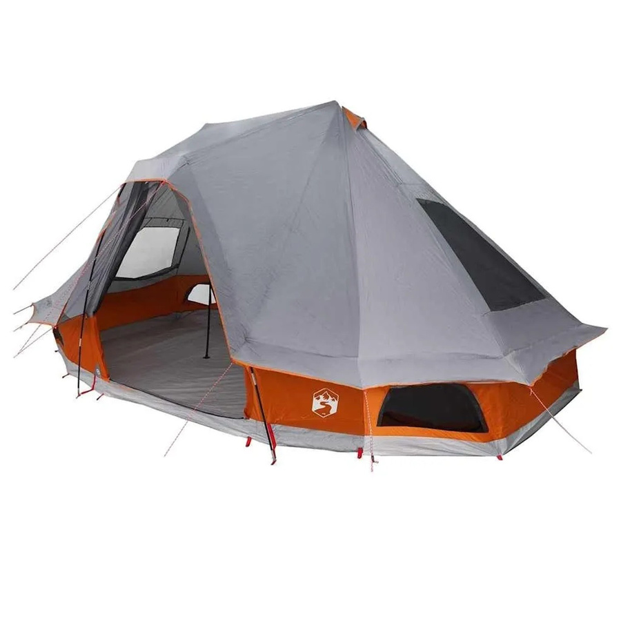 vidaXL Familien-Tipi-Zelt mit Dach in Grau und Orange, B/T/H: 466 x 310 x 240 cm - Bild 2
