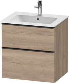 Duravit Waschtischunterschrank D-Neo Wandhängend, Farbe Weiß/Braun, B/H/T: 61,0 x 62,5 x 46,2 cm - Bild 1