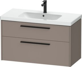 Duravit Waschtischunterschrank D-Code in Schwarz und Grau, B/T/H: 98,4 x 55,5 x 46 cm - Bild 1