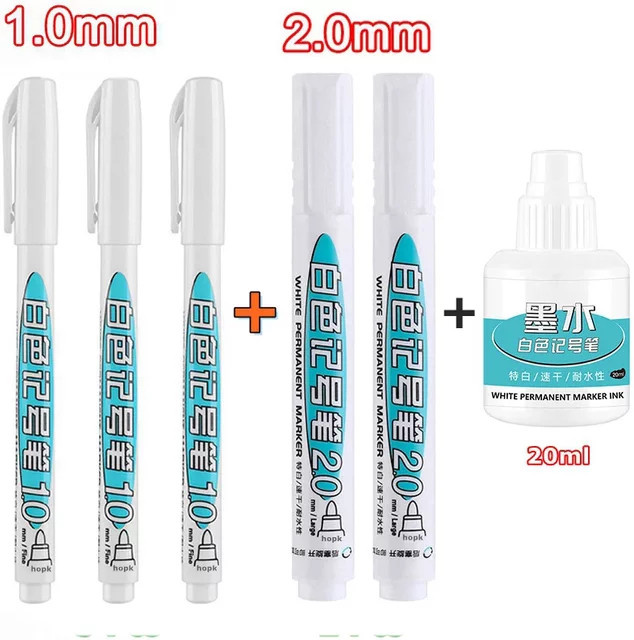 Permanenter weißer Marker-Stift wasserfester Graffiti-Stift für Reifen und Oberflächen - Bild 1