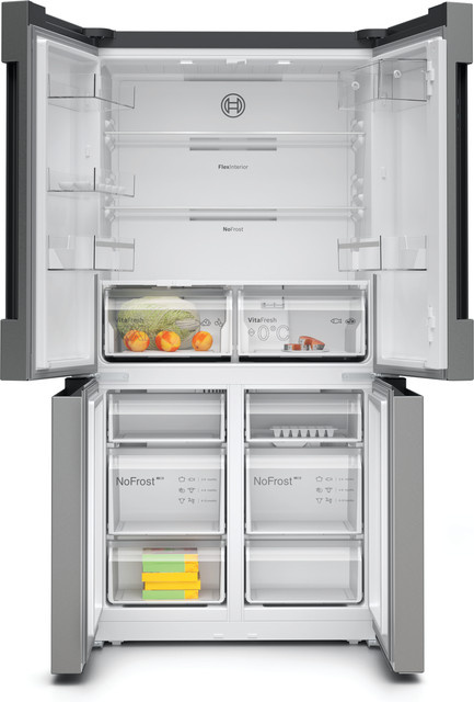 Bosch Kühl-Gefrier-Kombination KFN96VPEA Serie 4 French Door in Silber - Bild 2