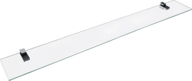 Fackelmann Glasablage für das Badezimmer, transparent und silber, B/H/T: 100 x 3,5 x 12,5 cm - Bild 1