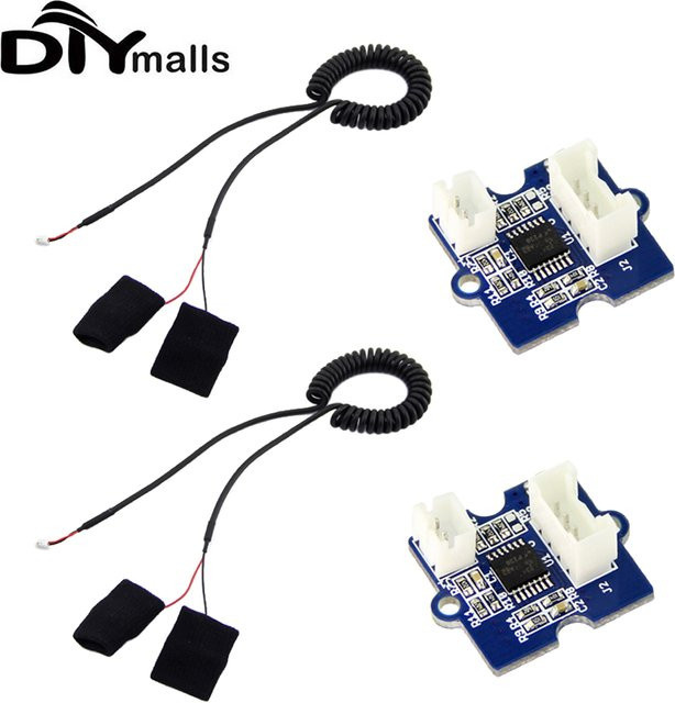 DIYmalls 2er-Set Grove GSR Haut-Sensor zur Messung von Feuchtigkeit und Leitfähigkeit für Arduino, Blau - Bild 1