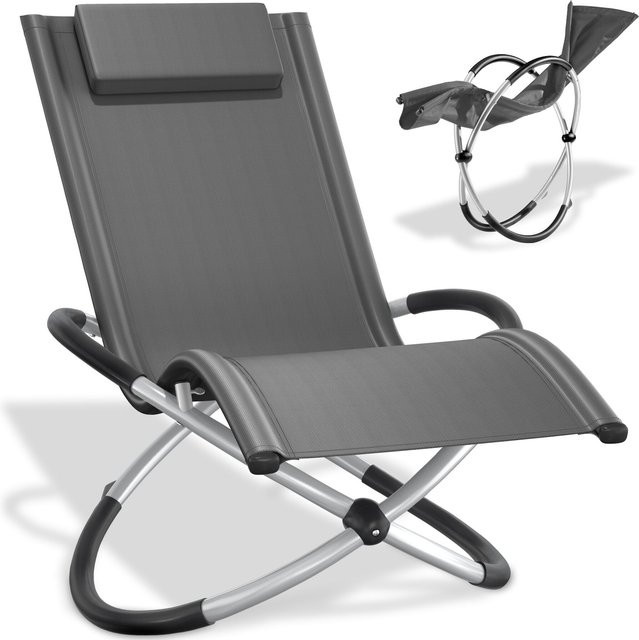 tectake Sonnenliege Paulina Grau mit Textilene, ergonomisch und faltbar, B/T/H: 150 x 73 x 93 cm - Bild 1