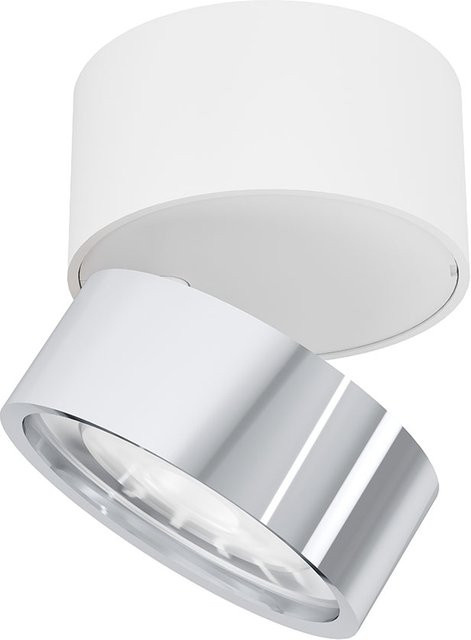 LUX-IT Swing 75 Round LED-Deckenstrahler 1-flammig, Weiß und Chrom, Warmweiß 2700K - Bild 1