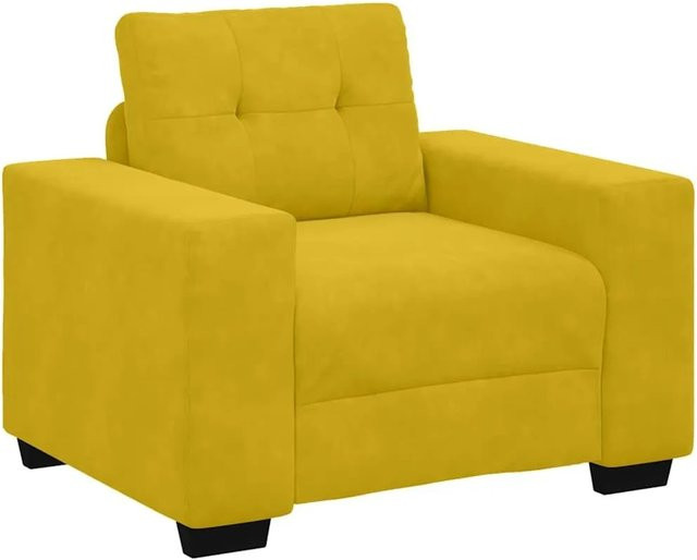 vidaXL Sessel Gelb aus Samt mit Armlehnen B/T/H: 100 x 78 x 80 cm - Bild 1