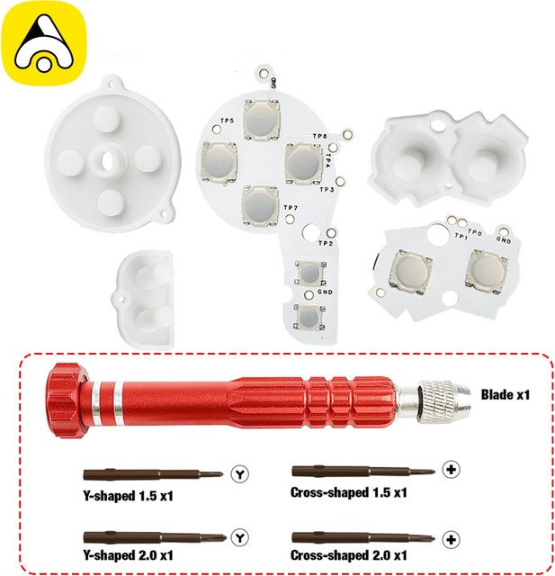 Apexneer Membrantasten-Upgrade-Kit für Gameboy Advance zur Reparatur des Tastenfelds - Bild 1
