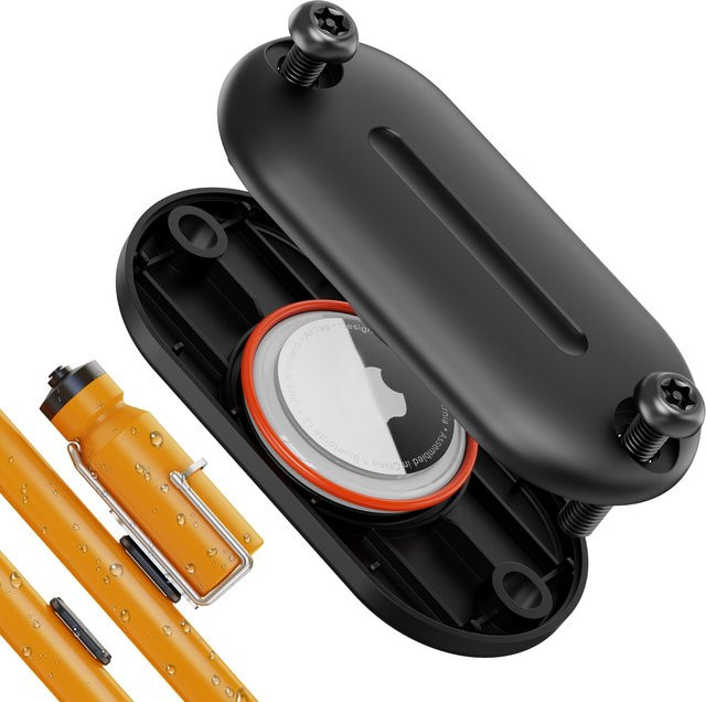 Apple AirTag Fahrradhalterung Schwarz Wasserdichte GPS Tracker Halterung zur Diebstahlsicherung für dein Fahrrad zur Montage unter dem Flaschenhalter - Bild 1