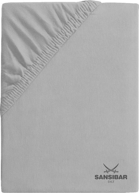 Spannbettlaken SANSIBAR Jersey aus Baumwolle, Grau, Breite: 100 cm, Länge: 200 cm - Bild 1