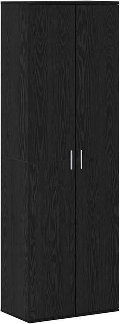 vidaXL Highboard in Eiche Schwarz aus Holzwerkstoff mit Schwenktüren, B/T/H: 60 x 35 x 180 cm - Bild 1