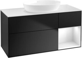 V&B Waschtischunterschrank Finion in Weiß und Schwarz lackiert, Breite: 120 cm, Tiefe: 50,1 cm, Höhe: 50,1 cm - Bild 1