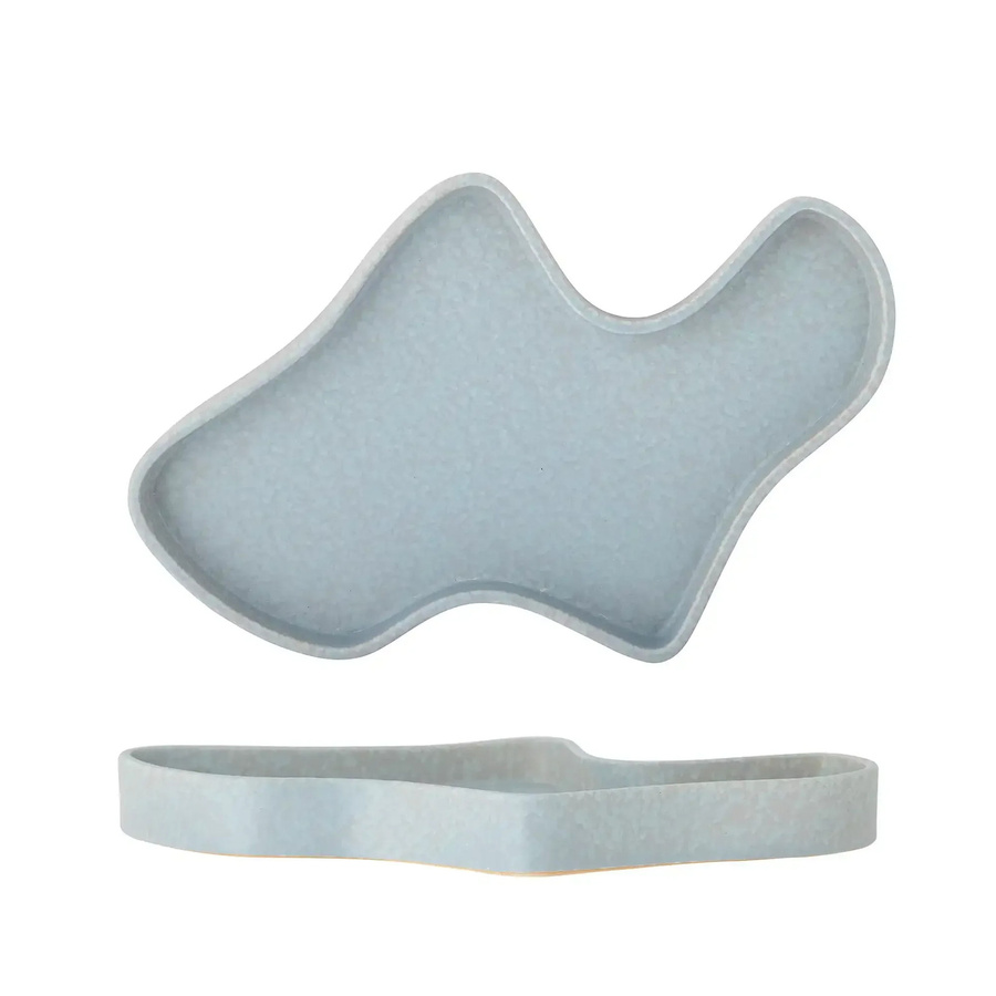 Bloomingville Lakey Tablett aus Keramik in Blau, Durchmesser: 32 cm - Bild 1