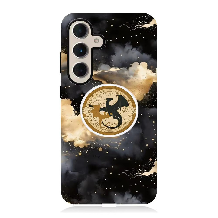 F-Fourth Wing Handyhülle für iPhone 17 16 15 14 13 12 Pro Max Plus mit glänzender HD-Doppelschicht-Flüssigkeitsrückseite und Hartschale in Weiß und Multicolour - Bild 2