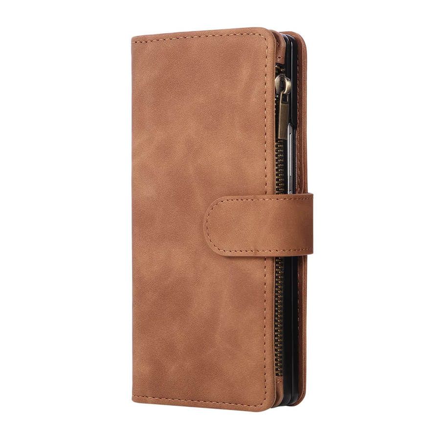 Multifunktionale Brieftasche und Handyhülle mit Kartenhalter für Samsung Galaxy Z Fold (Modelle 3 bis 8) in Schwarz oder Braun - Bild 2