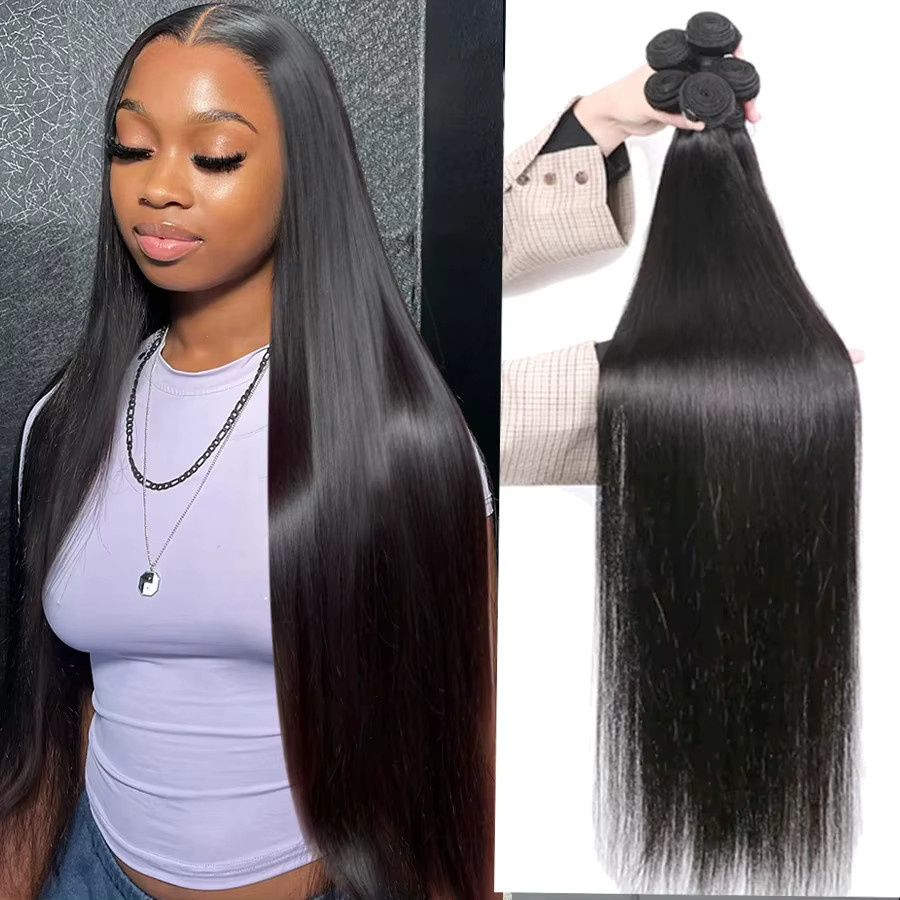 CORIIANA Haarbundles, 100 % Menschenhaar, Bone Straight, 30-34 Zoll - Bild 2